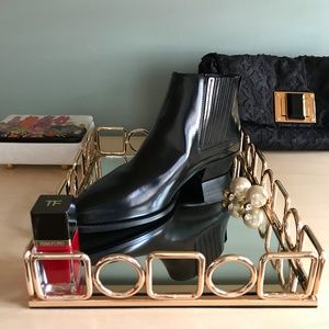 NWOT Massimo Dutti Black Antik Leather Ankle Boots